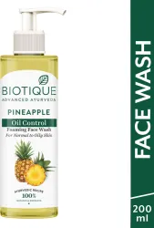 BIOTIQUE Pineapple Oil Control Foaming Excess Oil Removal Evens Skin Tone for |Skin Type Face Wash