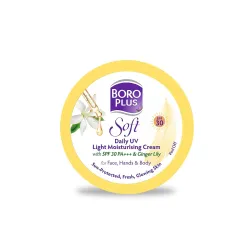 BoroPlus Soft Daily UV Light Moisturising Cream SPF 30 PA+++ with Ginger Lily, 3-in-1 Protection, 200ml