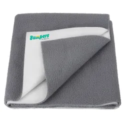 Bumpers Waterproof Quick Dry Sheet for Baby| Bed Pad Extra Absorbent Washable Matress Protector| Baby Bed Protector Sheet for Toddler Children (Grey, Small (70x50 cm))