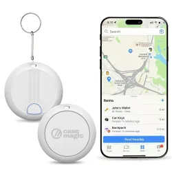 Case Magic G-Tag MFI Certified Bluetooth Item Finder | Apple Find My, iOS Only, No GPS, No SIM | Separation Alarm, 90dB Ring | 8-10 Month Replaceable Battery | for Keys, Bags, Wallet
