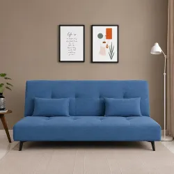 Centuary Sleepables Easy Flip Sofa-Cum-Bed 6x4 ft | 3-in-1 Convertible Lightweight Sofa, Recliner, Bed with 2 Cushions | for Home, Office, Living Room | 3-Year Warranty | Blue Dusk