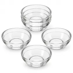 Clear Glass Soy Sauce Dipping Bowls Set of 6