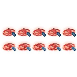 Crompton 5 Meter LED Strip Light | Red Color, 300 LEDs Flexible Roll | Decorative & Energy Saving Accent Lighting | Plastic Build | Without Driver | Pack of 10