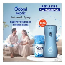 DABUR Odonil Exotic Automatic Spray Refill - 225Ml | Ocean Breeze | 2X Long Lasting | 2200 Sprays Guaranteed | Fits All Machines | Lasts Upto 60 Days