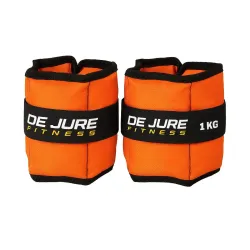 De Jure Fitness Adjustable Ankle & Wrist Weights Pair (1KG x 2) for Men & Women | Strength Training, Walking, Running, Workout, Yoga | Comfortable, Durable | Orange – 2KG
