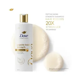 Dove Peptide Bond Strength Shampoo for Dry & Damaged Hair - 340 ml | Enriched with PROTEIN PEPTIDES | Reconstructs broken Bonds for 20X Stronger Hair