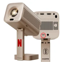 E GATE Atom 7X, C-Type USB, Fully Automatic Projector 4k Ultra HD | Brightest 700 ISO | Native 1080p | Android 12, Netflix, Prime, LiveTV (100+ Free Channels) | USB-HDMI ARC+CEC | HDR+HLG+WiFi6, Egate