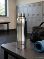 ELINOR SINGLE WALL STEEL BOTTLE WITH DORI CAP FOR EVERYDAY USE AT HOME OFFICE AND GYM 1000 ml Steel Bottle (Pack of 1, Silver)