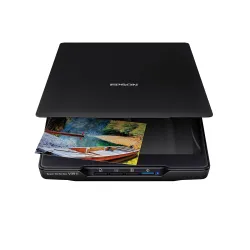 Epson Perfection V39 II Color Photo and Document Flatbed Scanner with 4800 dpi Optical Resolution, Scan to Cloud, USB Power and High-Rise, Removable Lid