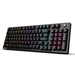 EvoFox Katana X2 FS Mechanical Gaming Keyboard | 3‑Pin Replaceable Clicky Blue Switches, Dynamic Backlighting, All Keys Anti‑Ghosting, Volume Knob, Copilot, Xbox Gamebar, Screenshot & More (Black)