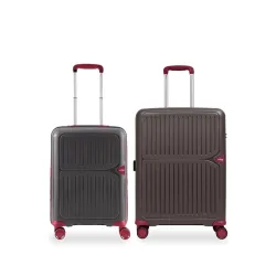 Footloose by VIP Head Spin 8-Wheel Cabin Hard Case Trolley Bag, Brown