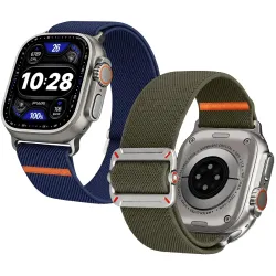 Fullmosa 2-Pack Nylon Strap for Apple Watch 49(Ultra4/3/2/1) 46 45 44 42mm