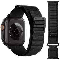 Fullmosa Nylon Alpine Loop Strap for Apple Watch 49 46 45 44 42mm, Black