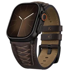 Fullmosa Top Grain Leather Strap Compatible for Apple Watch Ultra 4/3/2/1