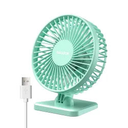 Gaiatop Small Desk Fan, 4.5 Inch Portable 3 Speeds Wind Desktop Table Cooling Fan in Single Button, Adjustment Mini Personal Fan for Home Desktop Office Car Outdoor, Black (Not Battery) (light green)