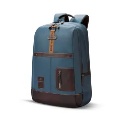 Gear Classic 6 18inch / 31L Antitheft Large Faux Leather Water Resistant Laptop backpack / Laptop backpack / Casual Backpack / Daypack / Travel Backpack / College Bag For Men / Women (Teal-Brown)