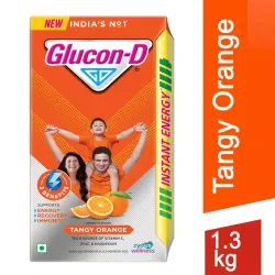 GLUCON-D Glucose Powder, Energy Drink (1.3 kg, Tangy Orange Flavored)