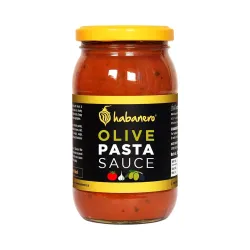 Habanero Olive Pasta Sauce lNon-GMO|Original Pizza Pasta Sauce l Ready to Eat Healthy Food l Gluten Free l 100% Vegan and Natural Ingredients l Made with Fresh Tomatoes | Use with Cheese on Pizza Base | Enjoy with Penne, Spaghetti, Fusilli, Macaroni, Hakka Noodles, Rice Noodles or whole wheat pasta