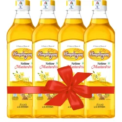 Himalayan Yellow Mustard Oil (Fortified with vitamin A and D), 1 Litre(Pack of 4)