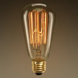 Homesake® ST64 Pear Shape Edison Filament Bulb Squirrel Cage, Antique Edison E27 Tungsten Bulb, 1 Piece