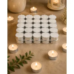 Homesake® Tea Light Candles Pack of 50, Unscented Long Burning Smokeless White Wax Candles, Diwali Decoration for Home, Home Décor, Candle Holders, Spa, Meditation & Romantic Diwali Lights