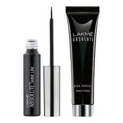 Lakmé Absolute Blur Perfect Makeup Primer, 30g And Lakmé Absolute Shine Liquid Eye Liner, Black, 4.5ml
