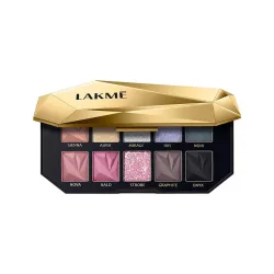 Lakme Be-jewel Multichrome Eyeshadow Palette |10 Rich Shades | Velvety Mattes, Gleaming Shimmers, Marble Tones and High-Impact Foils | - Midnight Metals 12g