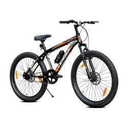 LEADER Beast 26T with Front Suspension and Disc Brake and Complete Accessories 26 T (inch) Mountain Cycle (Single Speed, Black, Only Front Suspension)