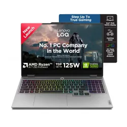 Lenovo LOQ AMD Ryzen 7 250 | NVIDIA RTX 5060 8GB (16GB RAM/512GB SSD/FHD IPS/144Hz Refresh Rate/572 AI TOPS/15.6" (39.6cm)/Windows 11/Office 2024/Grey/2.4Kg), 83JG00H1IN Gaming Laptop