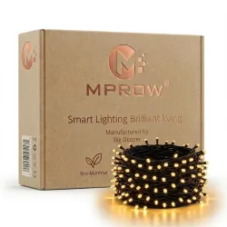 MPROW 35 Feet Decorative LED Pixel String Light | Plug Sourced | for Home, Outdoor, Diwali, Christmas, Wedding, Party, Festival, Balcony Décor (Golden)
