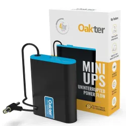 Oakter Mini UPS for 12V WiFi Router Broadband Modem | Backup Upto 4 Hours | WiFi Router UPS Power Backup During Power Cuts | UPS Broadband Modem | Current Surge & Deep Discharge Protection