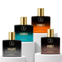 OG Luxury India's First & Strongest Perfume for Man Combo | Smokey, Shadow, Gallant & Woody Intense Extrait De Parfum | Luxury Fragrances | Long lasting Premium Perfume | Gift for Men, 50 ml Each, Pack of 4