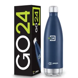 Go24 pexpo Stainless Steel Water Bottle Electro Denim Blue 980ml