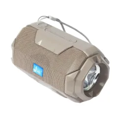 Portable Wireless Bluetooth Speaker 5W, Built-in Torch, Deep Bass Stereo Sound, Long Battery Life, AUX Input, Rugged Water-Resistant Speaker for Outdoor & Indoor Use (Grey)