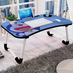 Prachi Foldable Multipurpose Wood Portable Laptop Table (Finish Color - light blue, Pre Assembled)