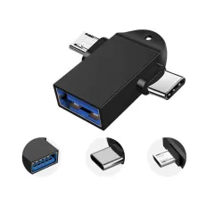 PremiumAV 2 in 1 Metal OTG USB 3.0 Type C Micro USB Adapter