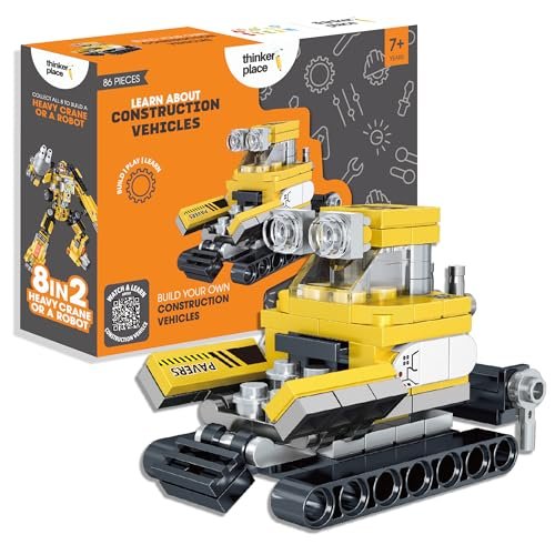 STEM Construction Vehicle Building Blocks Set (88 Pcs) | DIY Excavator Toy for Kids 7+ Years (Boys & Girls) | Educational Engineering Toy | Creativity & Problem Solving