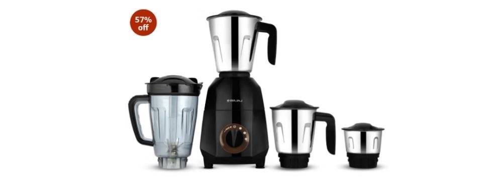 Bajaj Rex Dlx Ninja Series 4 Jar 750W Mixer Grinder | DuraCut Blades | 4 Stainless Steel Mixer Jars | Dry & Wet Grinding