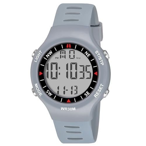 Shocknshop Digital Sports Stylish Multifunctional Electronic LED White Dial Wrist Watch for Men Boys -WCH121