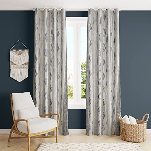 Decoholic Mini Digital Print Insulated Crystal Grommet Room Darkening Curtains/Drapes for Bedroom/Living Room Window - 6 feet - 1 Panel, Grey