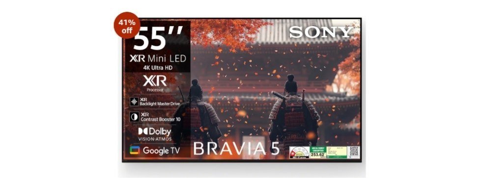 Sony 139 cm (55 inches) SmartChoice BRAVIA 5 4K Ultra HD Smart Mini LED Google TV