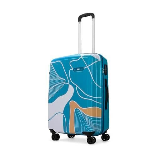 Skybags Paradise Check-in Trolley Bag 67cm | Medium | Hard Luggage | Smooth 8 Wheel Suitcase | Combination Lock with Sturdy Anti-Theft Zipper | 5-Year International Warranty - Unisex (Blue)
