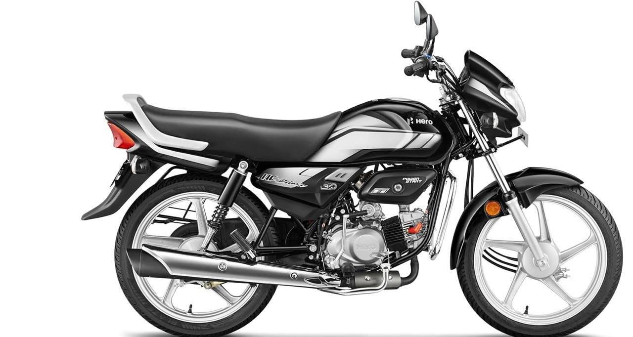Hero MotoCorp HF Deluxe Drum Self Start Black Grey Stripe Booking for Ex-Showroom Price