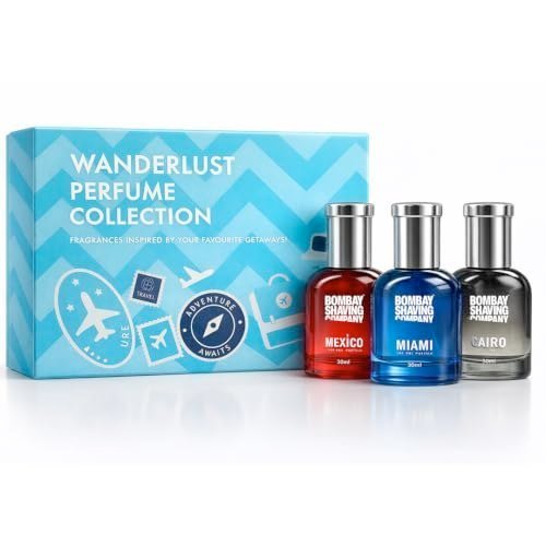 Bombay Shaving Company Wanderlust Perfume Gift Set for Men | Woody, Fruity, Spicy Fragrances | 3x30ml EDP | Long Lasting Travel Collection | Premium Fragrance Gift