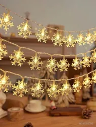 Refulgix 14 LEDs 3 m Yellow Steady Snow Flake Rice Lights (Pack of 1)