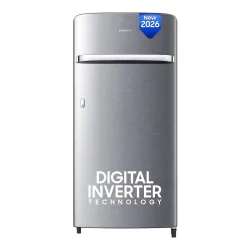 Samsung 189 L, 4 Star, Digital Inverter, Direct-Cool Single Door Refrigerator (RR21H2G24S8/HL, Silver, Elegant Inox, Single Touch Defrost, 2026 Model)