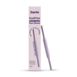Sanfe DualFlow Multi Head Face Razor for Women - Pack of 1 | Advanced Facial Hair Removal Tool for Face, Eyebrow and Upper Lip | Gentle and Safe | Smooth & Glowing Finish | Easy to Use