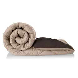 Amazon Brand - Solimo Microfibre Reversible Comforter, Single (Sandy Beige & Walnut Brown, 200 GSM), 50 TC