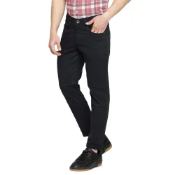 Spykar Men Mid Rise Cotton Slim Fit Tapered Length Trousers
