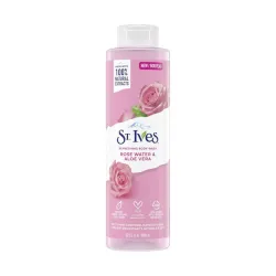 St. Ives Unilever Refreshing Cleanser Rose Water & Aloe Vera Body Wash|Shower Gel For Women| 100% Natural Extracts|Cruelty Free|Paraben Free |650Ml, Transparent